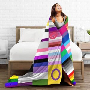 Lesbian Gay Lgbt Pride Flannel Sherpa Throw Soft Plush Flannel Blanket Throws For Bed Couch Sofa 2