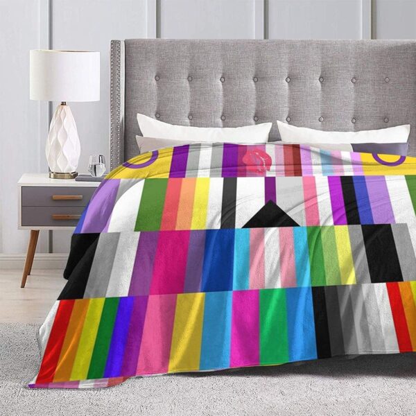 Lesbian Gay Lgbt Pride Flannel Sherpa Throw Soft Plush Flannel Blanket Throws For Bed, Couch, Sofa