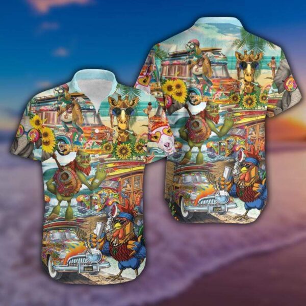 Lets Dance In The Sun Hippie Hawaiian Shirt – Beachwear For Men – Gifts For Young Adults
