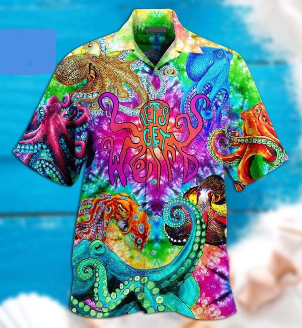 Lets Get Octopus 3d Hippie Hawaiian Shirt- Beachwear For Men – Gifts For Young Adults