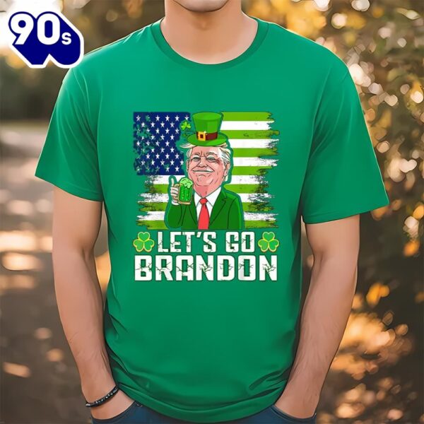 Lets Go Brandon St Patricks Day American Flag Donald Trump…