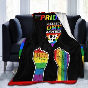 Lgbt Blanket For Lesbian Gaymer Respect One Another Rainbow Color Blanket For Lgbt Pride Gifts 1