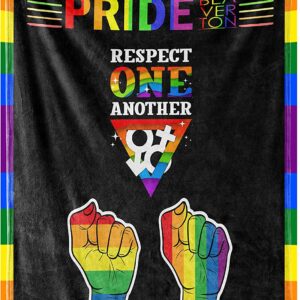 Lgbt Blanket For Lesbian Gaymer Respect One Another Rainbow Color Blanket For Lgbt Pride Gifts 2