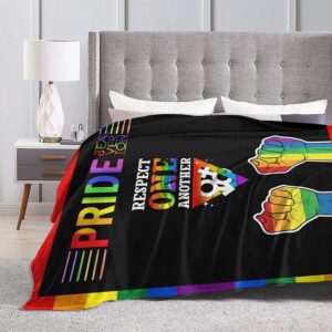 Lgbt Blanket For Lesbian Gaymer Respect One Another Rainbow Color Blanket For Lgbt Pride Gifts 3