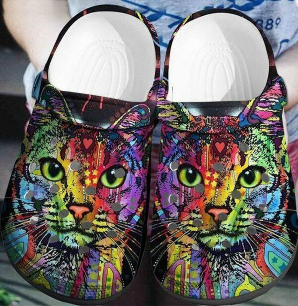 Lgbt Cat Paint Flakes Personalized 202 Gift For Lover Rubber clog Shoes Comfy Footwear