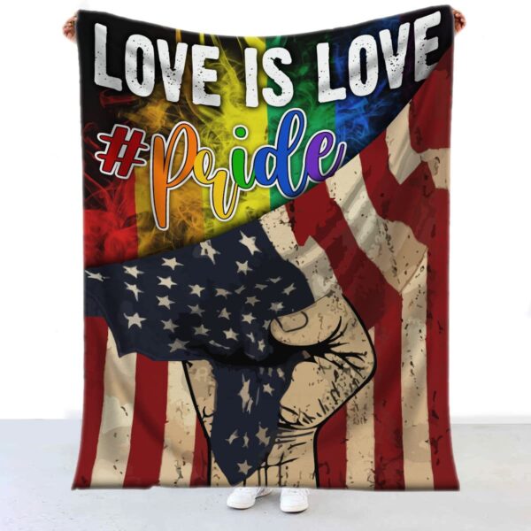 Lgbt Gay Pride Blanket Strong Hand Rainbow, Lesbian Gay Transgender Bisexual Blanket Lgbtq Blanket