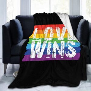 Lgbt Gay Pride Love Wins Flannel Fleece Throw Blankets For Bed Sofa Living Room Soft Blanket For Lesbian 1