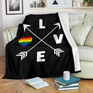 Lgbt Love Is Love Heart Fleece Blanket For Pride Month Gift For Gay Friend 1