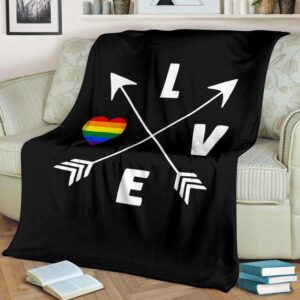 Lgbt Love Is Love Heart Fleece Blanket For Pride Month Gift For Gay Friend 2