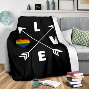 Lgbt Love Is Love Heart Fleece Blanket For Pride Month Gift For Gay Friend 3