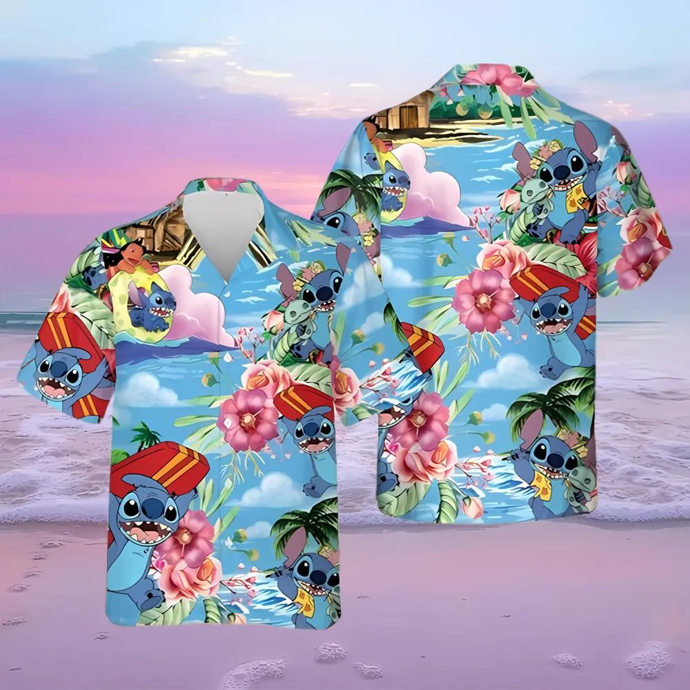 Lilo And Stitch Hawaiian Shirt Holiday Gift For Surfers