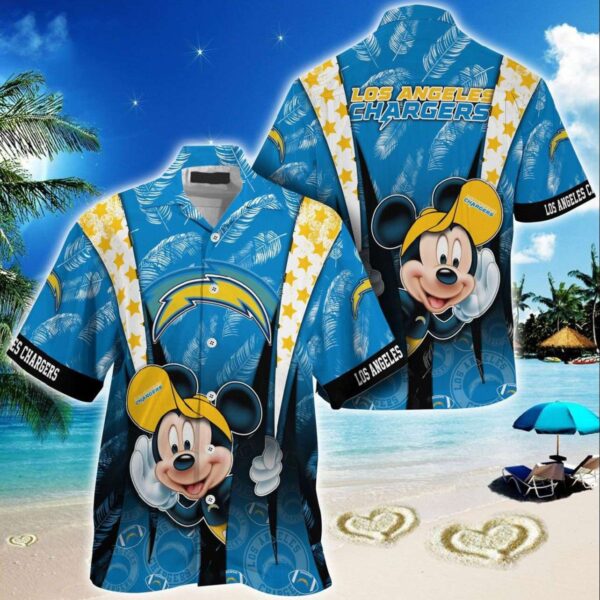 Los Angeles Chargers Mickey Mouse  NFL Hawaiian Shirt