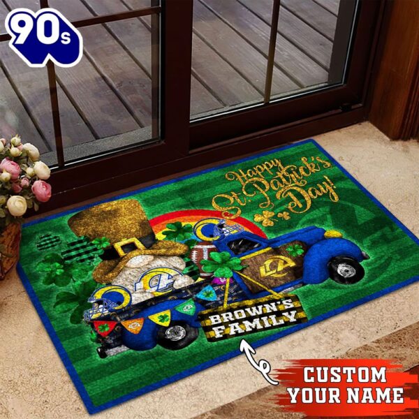 Los Angeles Rams NFL-Custom Doormat For The Celebration Of Saint Patrick’s Day