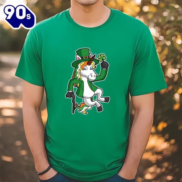 Lucky Irish Unicorn Leprechaun St Patrick’s Day Heel Click T-Shirt