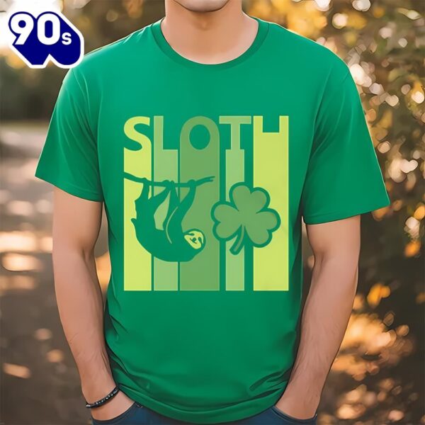 Lucky Sloth St Patrick’s Day Irish Vintage T-Shirt