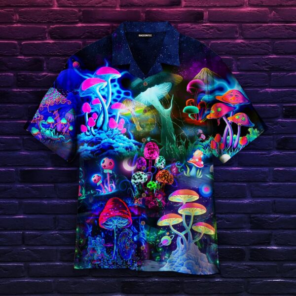 Magic Mushrooms Forest Hippie Hawaiian Shirt – Beachwear For Men – Gifts For Young Adults