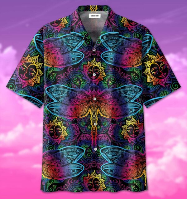 Mandala Dragonfly Hippie Hawaiian Shirt – Beachwear For Men – Gifts For Young Adults
