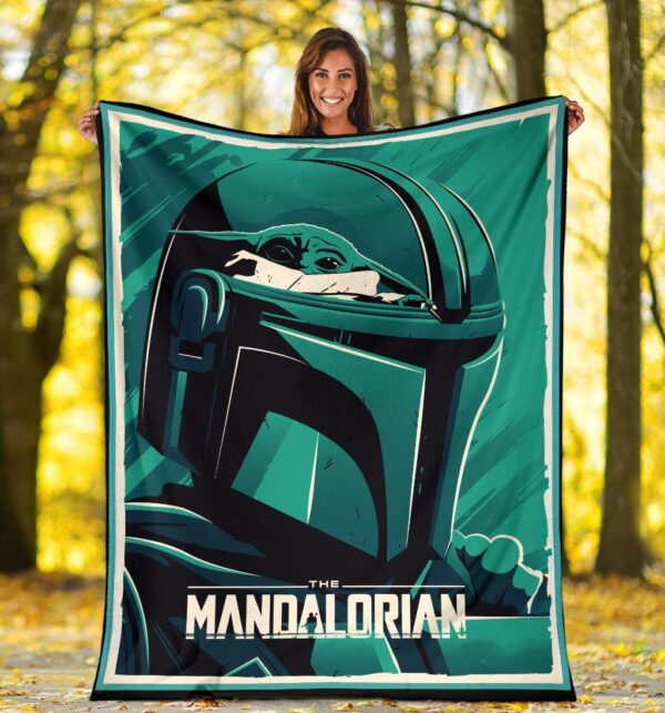 Mandalorian Fleece Blanket Funny Baby Yoda Bounty Hunter