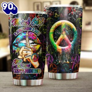 March Girl Hippie Personalized Tumbler