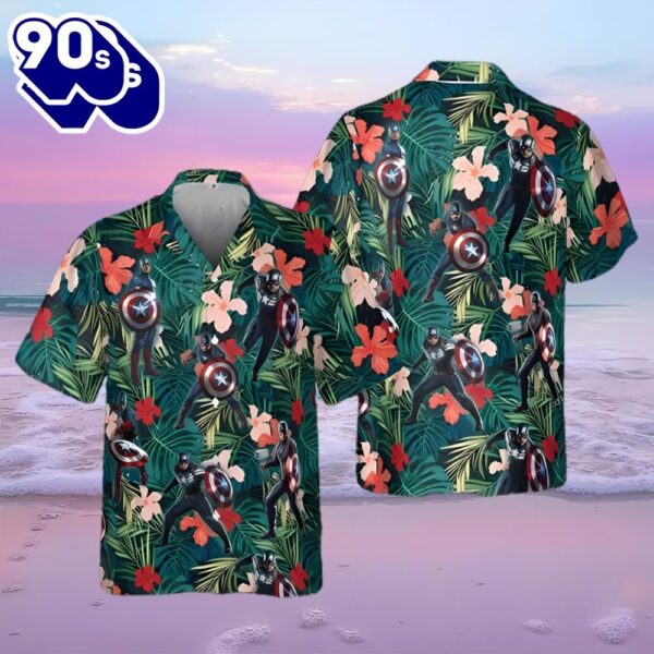 Marvel Captain America 3D Hawaiian Shirt Summer Beach Gift