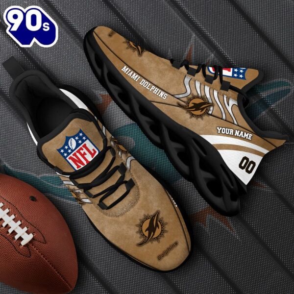 Miami Dolphins NFL Clunky Shoes For Fans Custom Name And Number