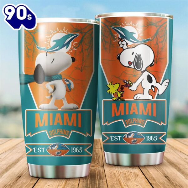 Miami Dolphins Snoopy All Over Print 3D Tumbler-TPh