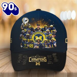 Michigan Go Blue 2024 National Championships 3D Hat Cap