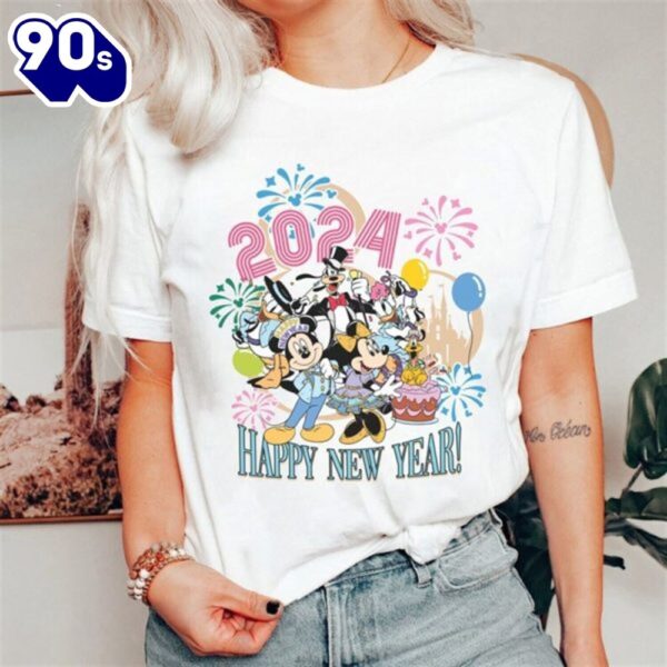 Mickey And Friends Happy New Year Fireworks 2024 Shirt