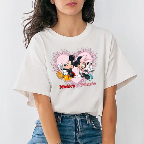 Mickey Minnie Heart Shirt Retro Mickey And Minnie Mouse Valentine Shirt