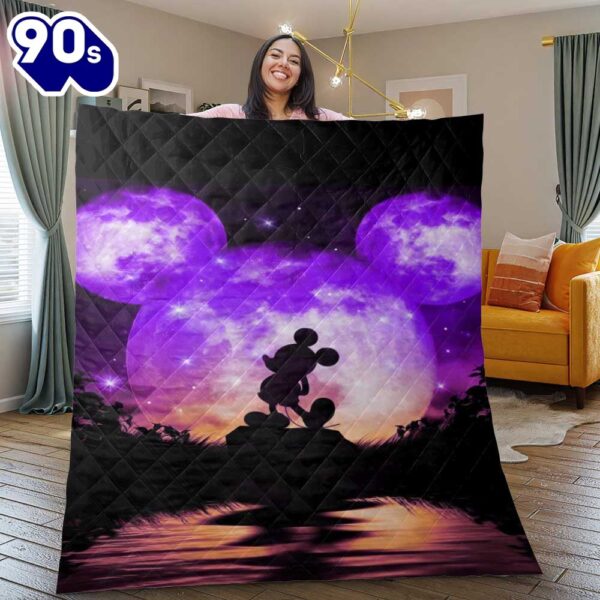 Mickey Mouse Blanket, Mickey Mouse Gift For Fan, Disney Mickey Moon Mickey Mouse Blanket