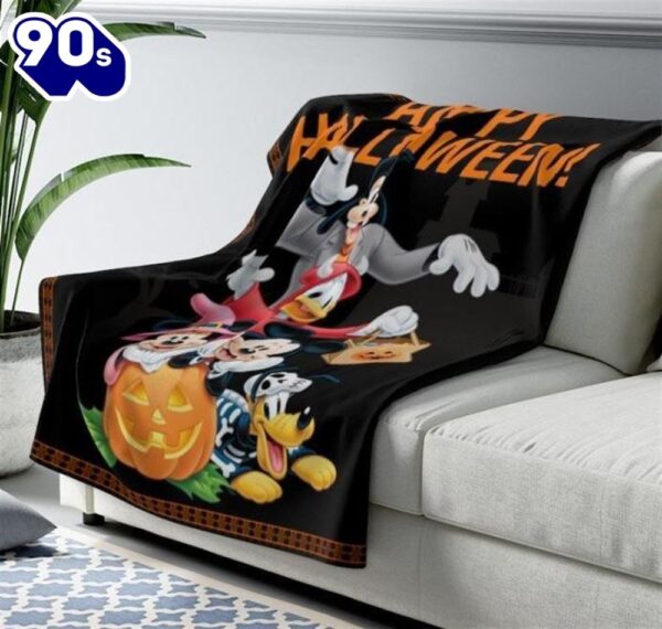 Mickey Mouse Cartoon Happy Halloween Best Seller Fleece Blanket Gift For Fan
