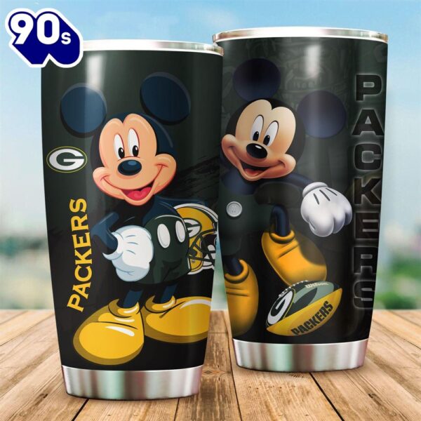 Mickey Mouse Disney Green Bay Packers NFL Football Teams Big Logo 9 Gift For Fan Travel Tumbler