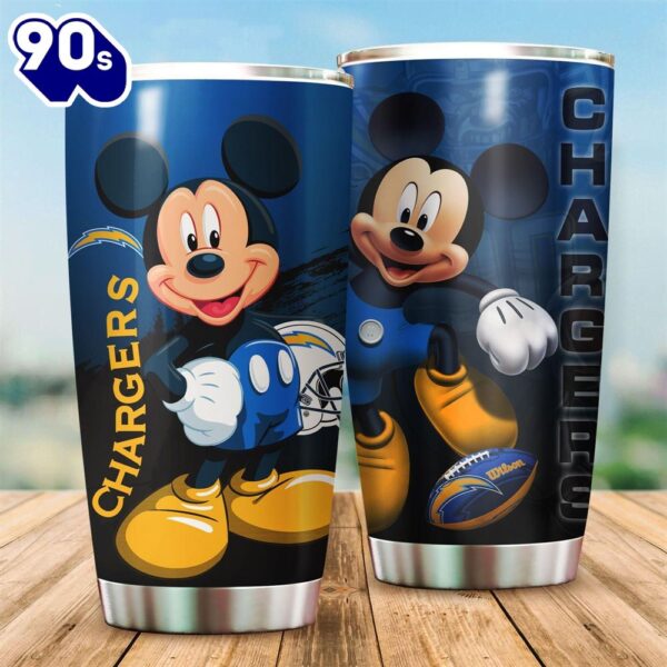 Mickey Mouse Los Angeles Chargers NFL Football Teams Big Logo 11 Gift For Fan Travel Tumbler