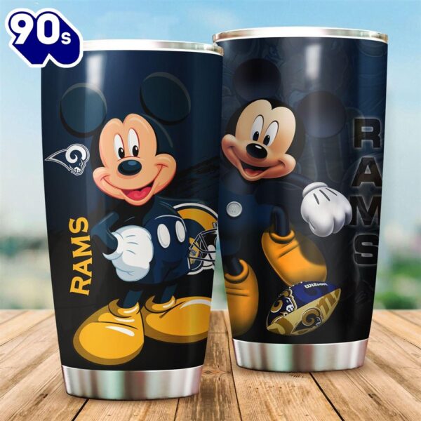 Mickey Mouse Los Angeles Rams NFL  Football Teams Big Logo 18 Gift For Fan Travel Tumbler