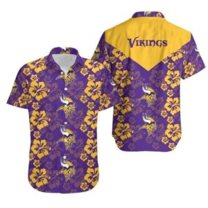 Minnesota Vikings Flowers Hawaii Shirt…