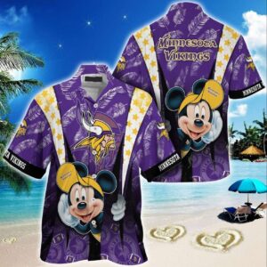 Minnesota Vikings Logo Mickey Mouse Disney  NFL Hawaiian Shirt