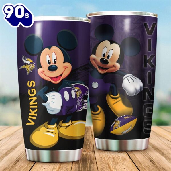 Minnesota Vikings Mickey Mouse NFL Football Teams Big Logo 11 Gift For Fan Travel Tumbler
