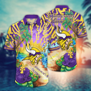 Minnesota Vikings NFL Hawaiian Shirt Starry Nightstime Aloha Shirt