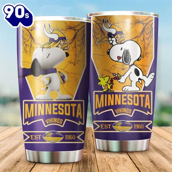 Minnesota Vikings Snoopy All Over Print 3D Tumbler-TPH