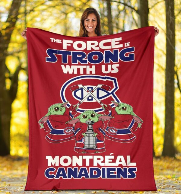 Montreal Canadiens Baby Yoda Fleece Blanket The Force Strong