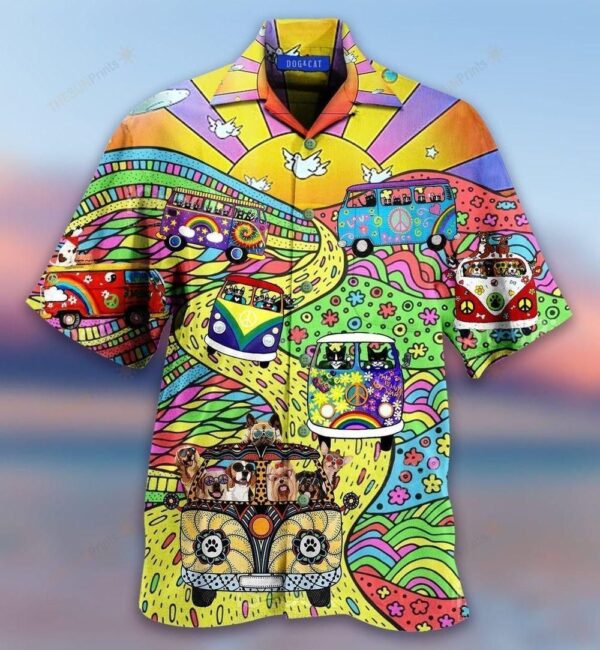 Multicolor Amazing Design Hippie Hawaiian Shirt – Beachwear For Men – Gifts For Young Adults
