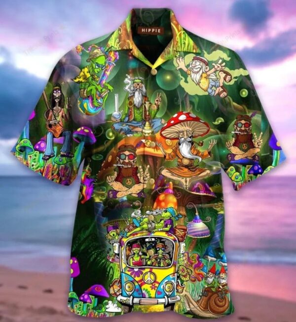 Multicolor Nice Design Hippie Hawaiian Shirt – Beachwear For Men – Gifts For Young Adults