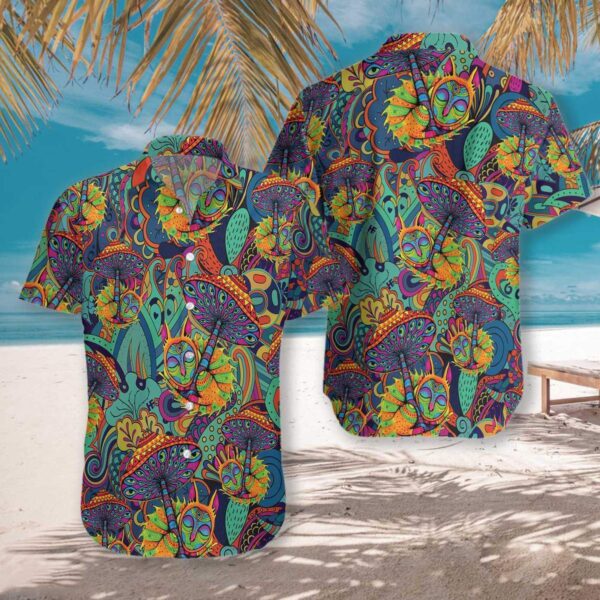 Mushroom Hippie Hawaiian Shirt For Men Women- Beachwear For Men – Gifts For Young Adults