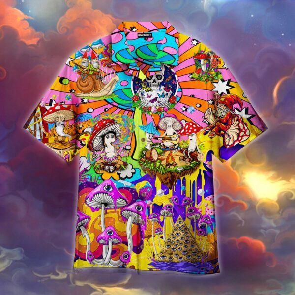 Mushroom Peace Life Hippie Hawaiian Shirt – Beachwear For Men – Gifts For Young Adults