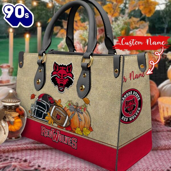 NCAA Arkansas State Red Wolves Autumn Women Leather Hand Bag 2208DS005