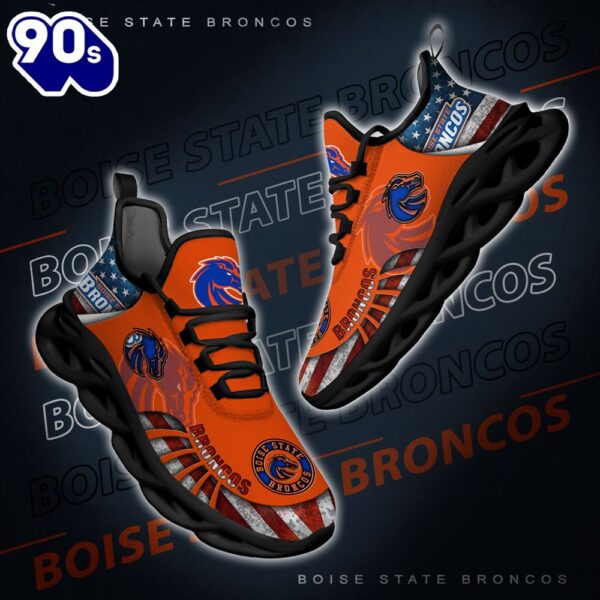 NCAA Boise State Broncos Black And White Clunky Shoes New Style For Fans