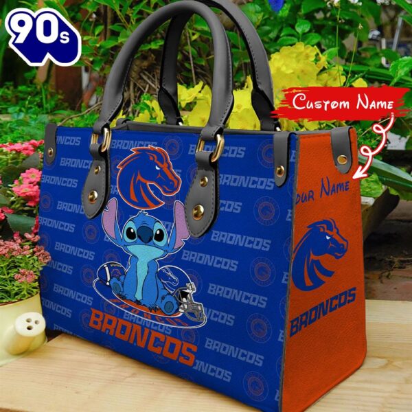 NCAA Boise State Broncos Stitch Women Leather Hand Bag