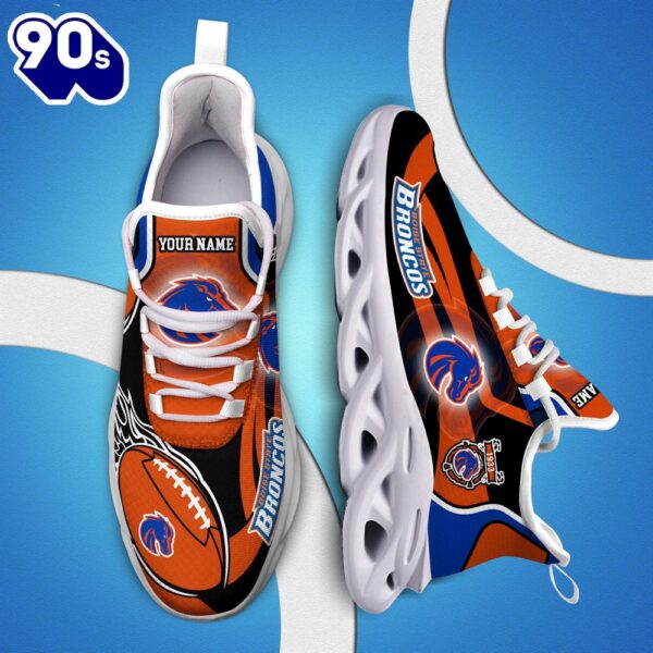 NCAA Boise State Broncos White C Sneakers Personalized Your Name