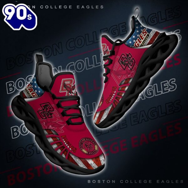 NCAA Boston College Eagles Black And White Clunky Shoes New Style For Fans