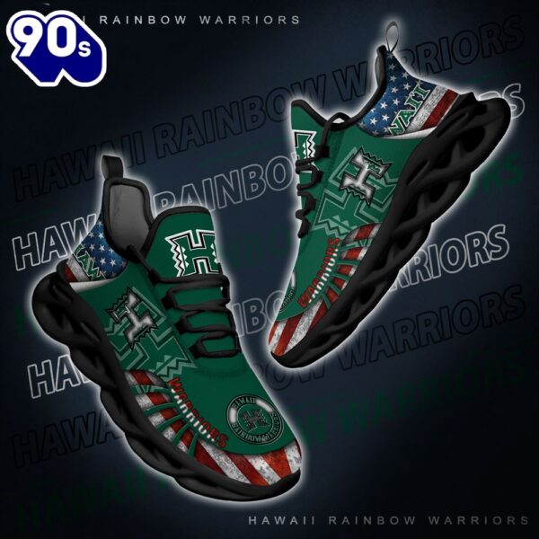 NCAA Hawaii Rainbow Warriors Black And White Clunky Shoes New Style For Fans